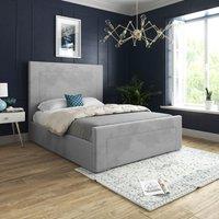 Casani Lucca Upholstered Soft Velvet Bed Frame in Grey | Size: Small Single