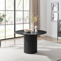 FurnitureboxUK Penrose 120cm Round Wooden Pedestal Dining Table in Black