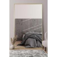 MirrorOutlet Gold Aluminium Edged Wall Leaner Mirror 68" X 43" (174 X 110CM) | Size: 1 Pack