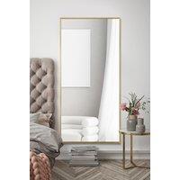 MirrorOutlet Gold Aluminium Edged Wall Leaner Mirror 68" X 33" (174 X 85CM) | Size: 1 Pack