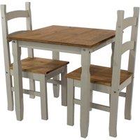 Core Products Corona Square Dining Table & 2 Chair Set in Grey