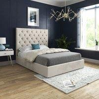 Casani Alma Upholstered Soft Velvet Bed Frame in Cream | Size: King