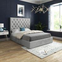 Casani Alma Upholstered Soft Velvet Bed Frame in Grey | Size: Super King