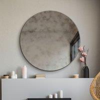MirrorOutlet Round Circular Antiqued Mirror with Polished Edge 31 X 31 (80x80CM) in Silver | Size: 1 Pack