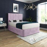 Casani Marcelo Upholstered Soft Velvet Bed Frame in Pink | Size: Super King