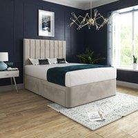 Casani Marcelo Upholstered Soft Velvet Bed Frame in Cream | Size: Super King