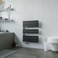 Agadon Panio Up Designer Panel Towel Radiator in Black | Size: 745mm x 600mm