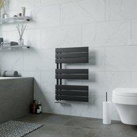 Agadon Panio Up Designer Panel Towel Radiator in Black | Size: 745mm x 500mm