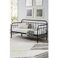 SlumberWorx Ickleford Industrial Living Room Bedroom Metal Day Bed Frame in Black | Size: Single