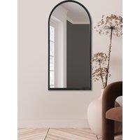 MirrorOutlet Black Metal Framed Arched Wall Mirror 47" X 23.5" (120CM X 60CM) | Size: 1 Pack