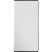 MirrorOutlet Black Aluminium curved Edge Wall Leaner Mirror 68"x33" (174X85CM) | Size: 1 Pack