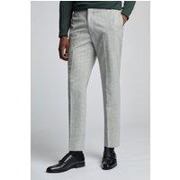 Slim Fit Grey Stripe Flannel Trousers