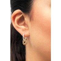 Otis Jaxon London Women's Sunray Sterling Silver Huggie Hoop Earrings in Gold