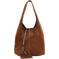 Spacious Slouch Genuine Italian Suede Tote Handbag