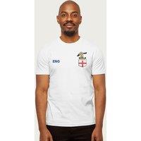 Sooty Men's Football Sweep England Chest Pocket Print Euro T-Shirt in White | Size: Medium