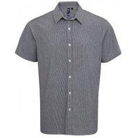 Premier Men's Gingham Short Sleeve Shirt in Black | Size: 2XL