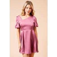 Dorothy Perkins Women's DP Luxe Square Neck Puff Sleeve Mini Dress in Rose | Size: 12