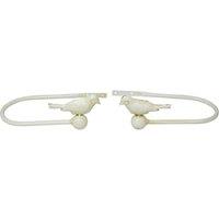 Glasstone Cream Decorative Bird Curtain Holder Set in Off-White