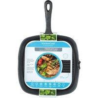 KitchenCraft Cast Iron 23cm Square Grill Pan in Grey