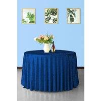 Neel Blue Diamond Velvet Round Tablecloth - 120 Inch in Royal