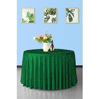 Neel Blue Diamond Velvet Round Tablecloth - 120 Inch in Emerald