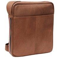 PRIMEHIDE Men's 'Texan' Leather Shoulder Style Travel Flight Bag in Tan