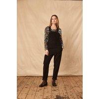 Nomads Clothing Women's Cotton Needlecord Dungarees in Dark Brown | Size: 18