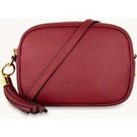 Apatchy London Women's The Tassel Leather Crossbody Bag in Dark Red