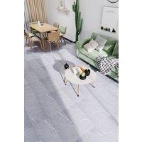 Living and Home 28Pcs 60x30cm Stone Texture Self Adhesive PVC Flooring, 5.18 in Light Grey | Size: 60x30 cm