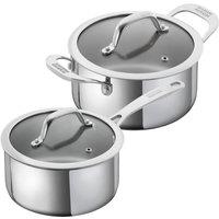 Kuhn Rikon Allround Stainless Steel 2-Piece Mixed Cookware Set - 16cm Saucepan & 18cm Casserole Pot in Silver