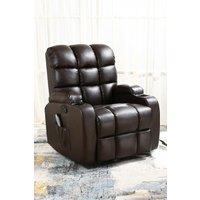 More4Homes Regal Bonded Leather Recliner Rocking Swivel Heat & Massage Chair in Brown