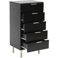 Moderna Chest of Drawers 5 Drawers Black Gloss