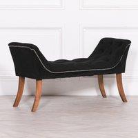 Glasstone Black Velvet Bench