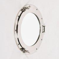 Glasstone Large Polished Port Hole Mirror in Silver