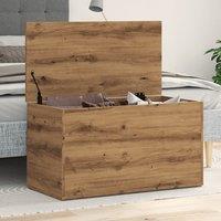 Berkfield Home Storage Chest Artisan Oak 84x42x46 cm Engineered Wood in Brown | Size: 84 x 42 x 46 cm