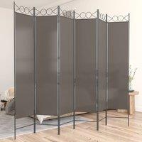 Berkfield Home 6-Panel Room Divider Anthracite 240x200 cm Fabric in Black