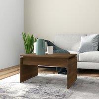 Berkfield Home Coffee Table Brown Oak 68x50x38 cm Engineered Wood | Size: 68 x 50 x 38 cm