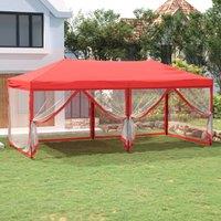 Berkfield Home Folding Party Tent with Sidewalls Red 3x6 m