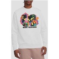 MTV Expression Unisex Crew Sweatshirt, White | Size: XL