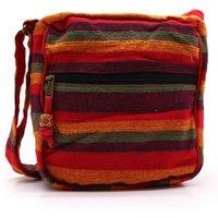 KDMD Women's Large Nepal Sling Bag (Adjustable Strap) - Sunset Reds in Red