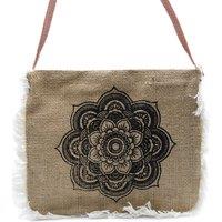 KDMD Women's Fab Fringe Bag - Mandela Print in Black
