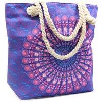 KDMD Women's Rope Handle Mandela Bag - Purple Blue