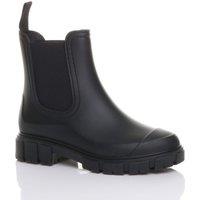 AJVANI Women's Low Heel Chelsea Ankle Boots Wellingtons Wellies in Black | Size: 6