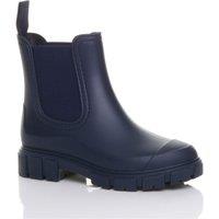 AJVANI Women's Low Heel Chelsea Ankle Boots Wellingtons Wellies in Navy | Size: 6