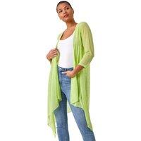 Roman Women's Longline Waterfall Cardigan in Lime | Size: 10