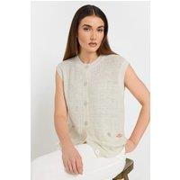 Long Tall Sally Women's Tall Knit Metallic Vest Top in Ivory | Size: 22-24