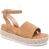 IVACHY Women's Espadrille Sandals Platform Wedges Ankle Strap in Camel | Size: 7.5