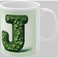Simply Stunning Mugs Personalised 3D Clover Letter J & Name Lucky Mug Unique Design in White