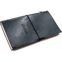 KDMD Handmade Leather Journal - Tree of Life - Green (80 pages) in Grey