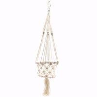 KDMD Macrame Pot Holder - Single Small Pot in White